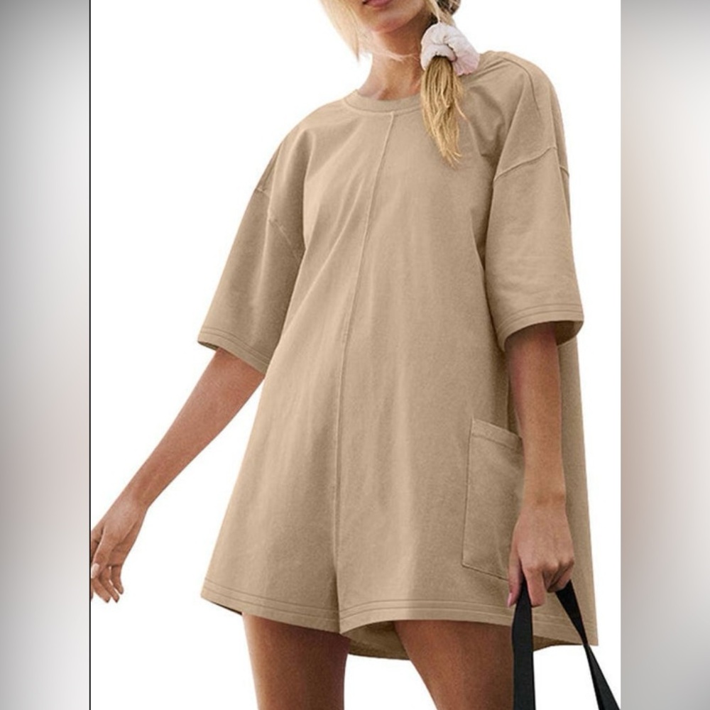 Loose fit T-shirt romper